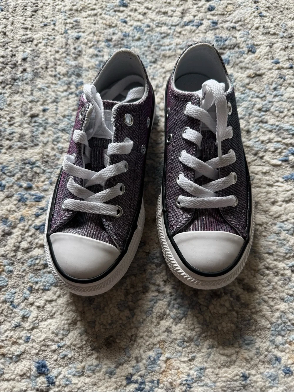 Converse Low-Top Canvas Sneakers in Metallic Purple, NWOT